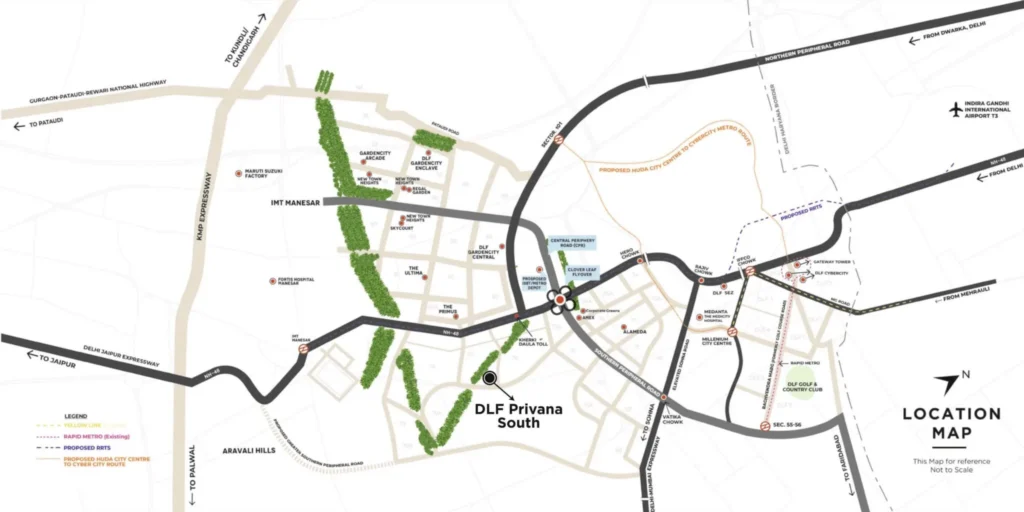 DLF Privana North Location Map